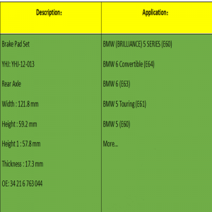 Brzdové destičky (OE: 34216763044)