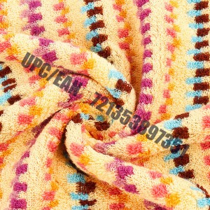 JMD TEXTILE Rychleschnoucí 100% bavlna, Little Bear Cartoon výšivka, Vícebarevné barvené žakárové sady ručníků, 6dílná sada (oranžová)