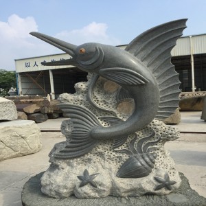 Velké kamenné řezby a sochy dinosaura delfínů žraloka přírodní čisté umělecké dílo
