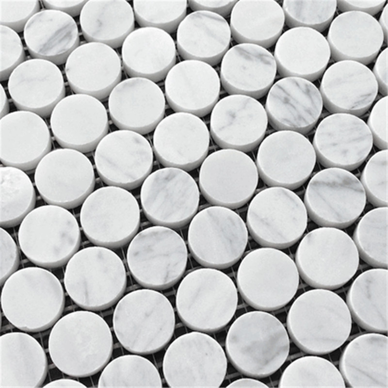Bianco carrara white honed 3/4 penny rounds mozaikové dlaždice