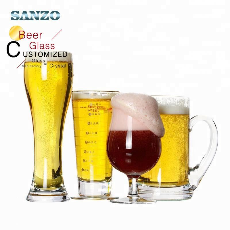 Sanzo reklamní pivní sklenice s rukojetí na míru leptané logo pivní sklenice na pivo Pepsi