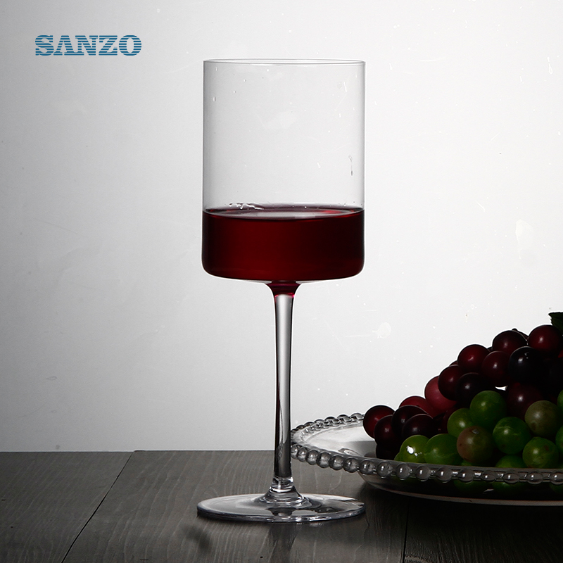 SANZO černé stonkové sklenice na víno ručně vyráběné olovnaté křišťálové brýle silné rustikální