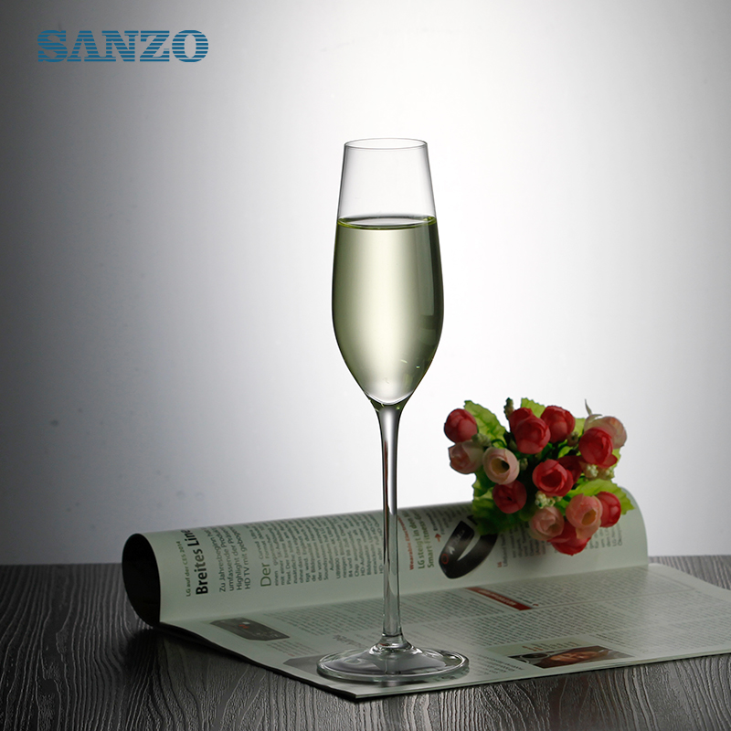 SANZO Blue Stem Champagne Flétna na míru Ručně vyráběné skleničky na šampaňské Propagační horké prodeje Levné šampaňské flétny