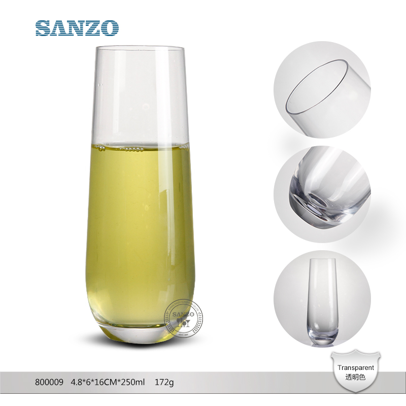 SANZO Black Stem Champagne Flute Custom Clear Clear Champagne Flutes Plastic Champagne