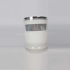 Elegantní bílá se stříbrnou linkou ze skleněné koupelnové sady