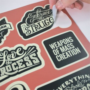 Štítek s nálepkou na zakázku, Samolepící papírový štítek s nálepkou