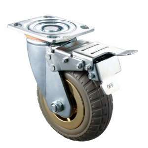 Heavy Duty - Chromované pouzdro s hnědým kolečkem TPE