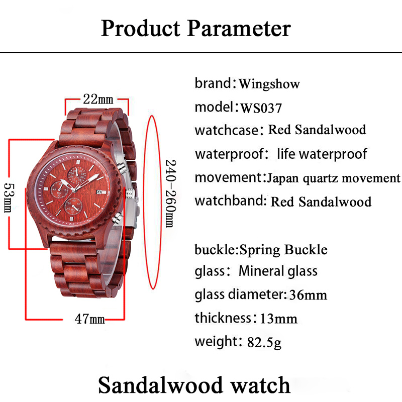 Dřevěné hodinky pro pánský suvenýr Unikátní hodinky Quartz