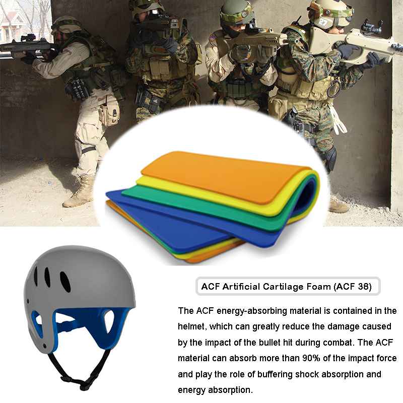 Materiály na ochranu proti nárazu z taktické neprůstřelné vojenské helmy （ACF）