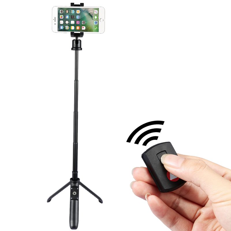 KINGJOY 5 sekcí Mini Selfie Stick se sklopnou nohou pro změnu na stativ s ovládáním Bluetooth