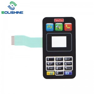 Vysoce kvalitní 6 reliéfní klávesová membránová klávesnice s konektorem