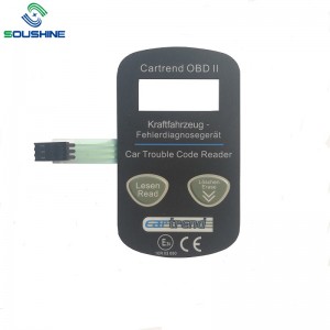 Membrána panelu panelu osvětlení LED přizpůsobená výrobcem s touchpadem