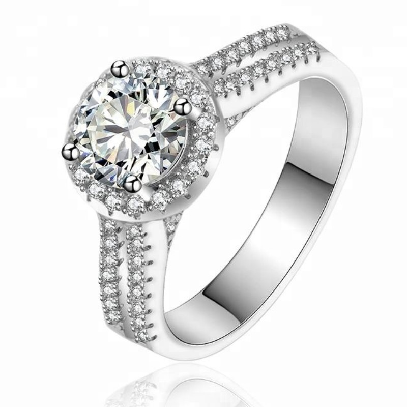 Zásnubní prsteny bílé zlato kubické zirkonové prsteny moissanite prsteny slibné prsteny pro ženy
