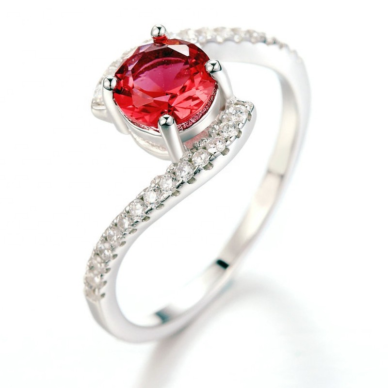 Zásnubní prsteny pro ženy ametyst krychlové zirkonové prsteny rubínové prsteny slibné prsteny