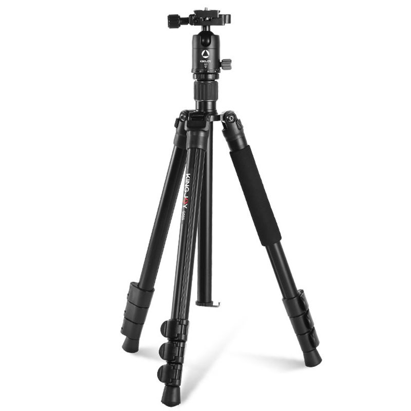 KINGJOY G555 61,5 in / 156 cm Flip Lock Camera Stativ Monopod Kit, Lehký přenosný stativ s 360 ° panoramatickou kulovou hlavou + 1/4 