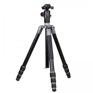 Kingjoy Nejprodávanější nízko úhel střelby Spona 4 sekcí Hliníkový stativ s kulovou hlavou s nízkou gravitací