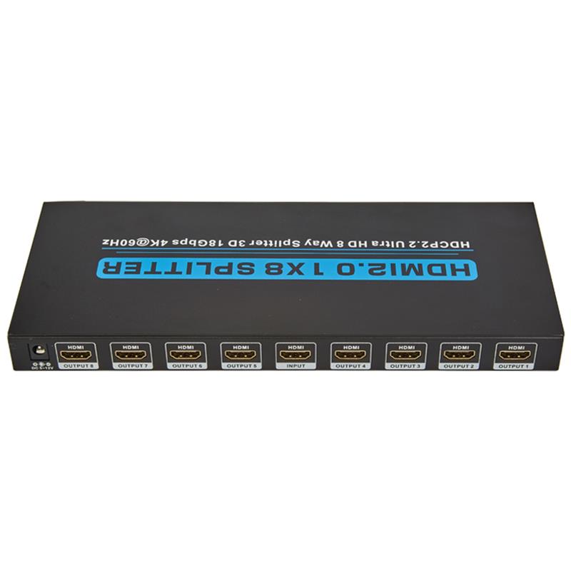 V2.0 HDMI 1x8 Splitter podporuje 3D Ultra HD 4Kx2K při 60 Hz HDCP2.2