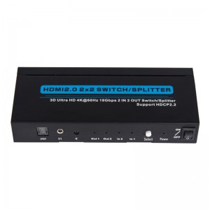 V2.0 HDMI 2x2 Switch \/ Splitter Podpora 3D Ultra HD 4Kx2K @ 60 Hz HDCP2.2