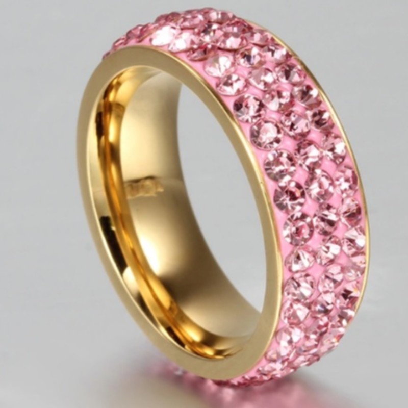 Křišťálové prsteny prsteny zlaté prsteny růžové zlato stříbrné prsteny růžové modré prsteny