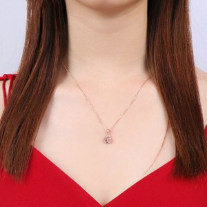 925 mincovní stříbro růžové zlato přívěsek měkký růžový náhrdelník srdce náhrdelník prohlášení náhrdelník