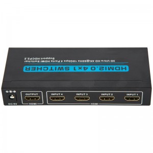 V2.0 HDMI 4x1 přepínač podporuje 3D Ultra HD 4Kx2K @ 60 Hz HDCP2.2