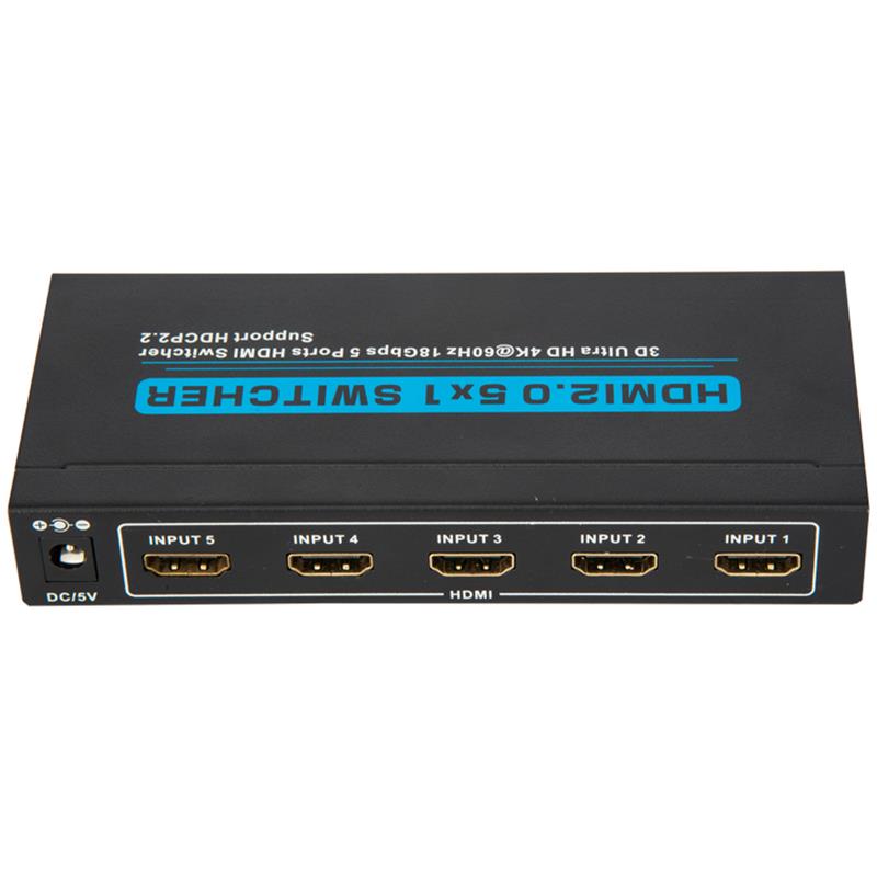 Přepínač V2.0 HDMI 5x1 podporuje 3D Ultra HD 4Kx2K při 60 Hz HDCP2.2