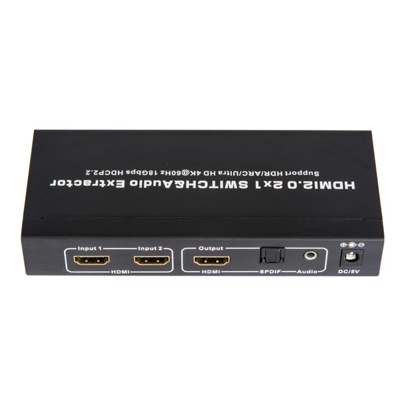 Podpora přepínačů V2.0 HDMI 2x1 a audio extraktorů ARC Ultra HD 4Kx2K @ 60 Hz HDCP2.2 18 Gb / s