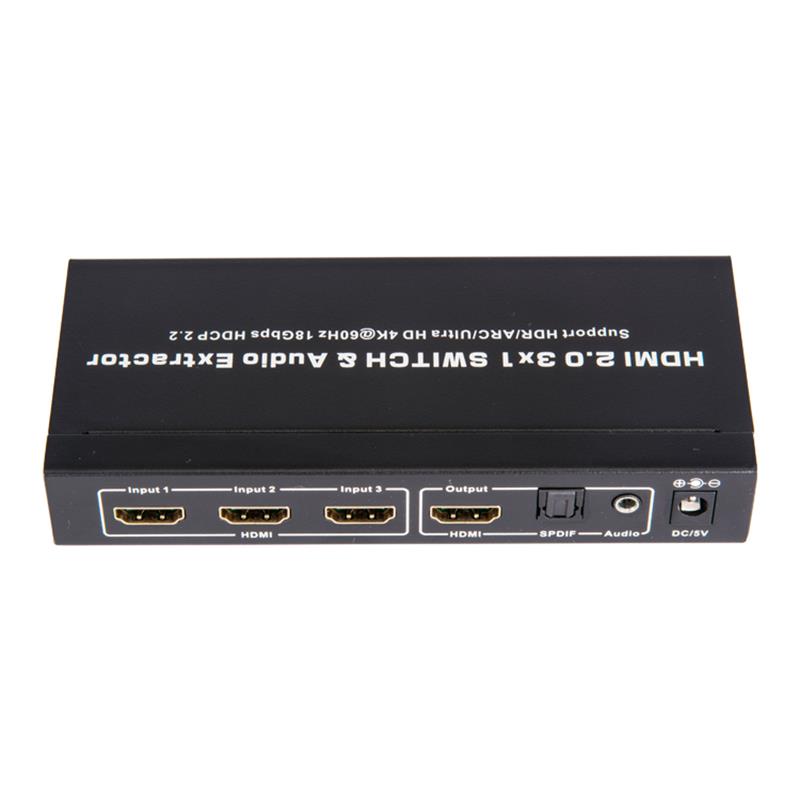 V2.0 HDMI 3x1 přepínač a podpora audio extraktoru ARC Ultra HD 4Kx2K @ 60 Hz HDCP2.2 18 Gbps