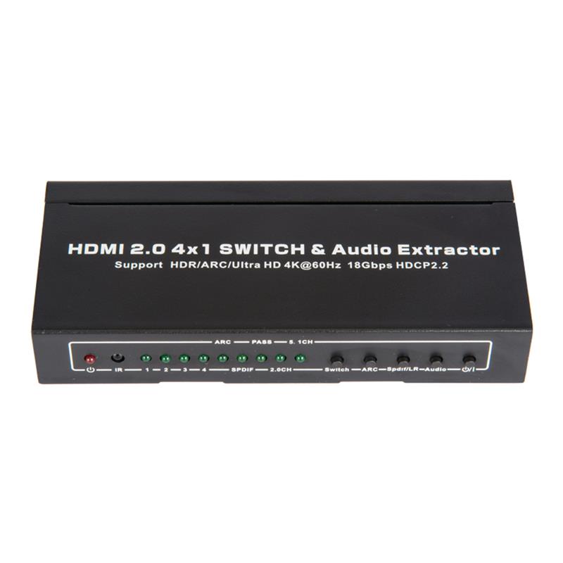V2.0 HDMI 4x1 přepínač a podpora audio extraktoru ARC Ultra HD 4Kx2K @ 60 Hz HDCP2.2 18 Gbps