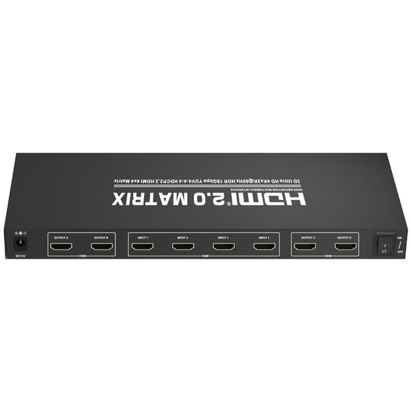 Podpora V2.0 HDMI 4x4 Matrix Ultra HD 4Kx2K při 60 Hz HDCP2.2 18 Gb / s