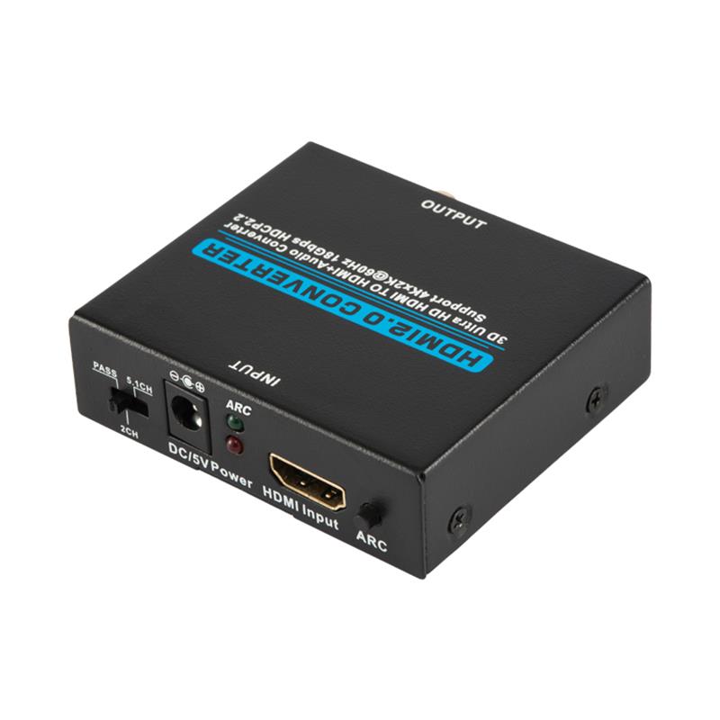 V2.0 HDMI Audio Extractor HDMI na HDMI + Audio Converter Podpora 3D Ultra HD 4Kx2K @ 60 Hz HDCP 2.2 18 Gbps