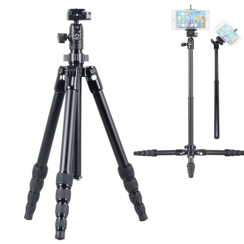 Jako monopod lze použít skládací trojdílné sady stativů Kingjoy SF056 s nízkým úhlem střelby a středovým sloupem