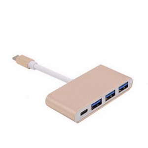 Adaptér USB 4 v 1 typu C na USB 3.0 x 3 + typ C