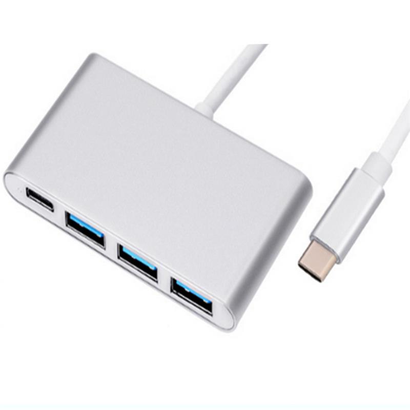 Adaptér USB 4 v 1 typu C na USB 3.0 x 3 + typ C