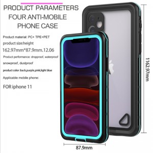 Nejlepší voděodolný iphone 11 případ levný život odolné případy pro iphone11 wterfree puch pro iphone (blue) s transparentním krytem zad