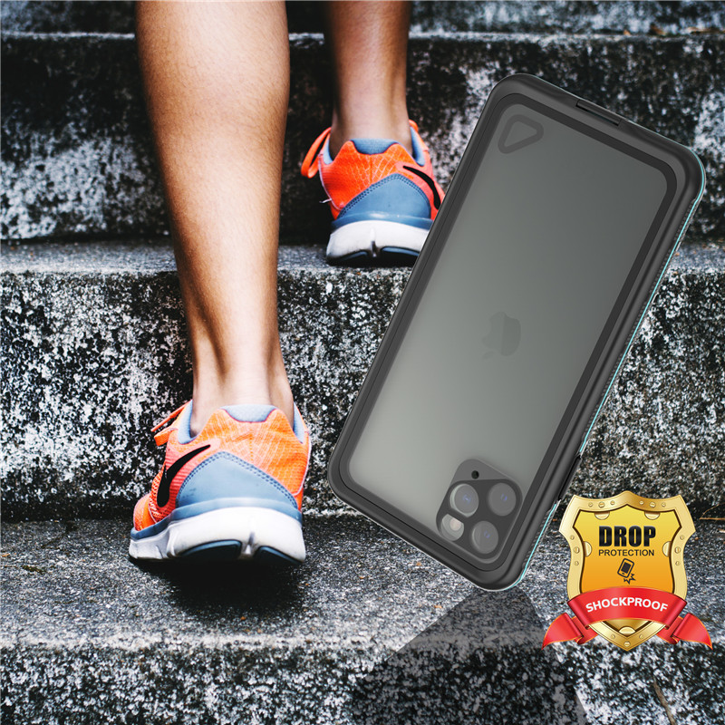 Nejlepší vodotěsný iphone 11 pro max case iphone důkaz případ ponorce iphone case (blue) s transparentním krytem zad