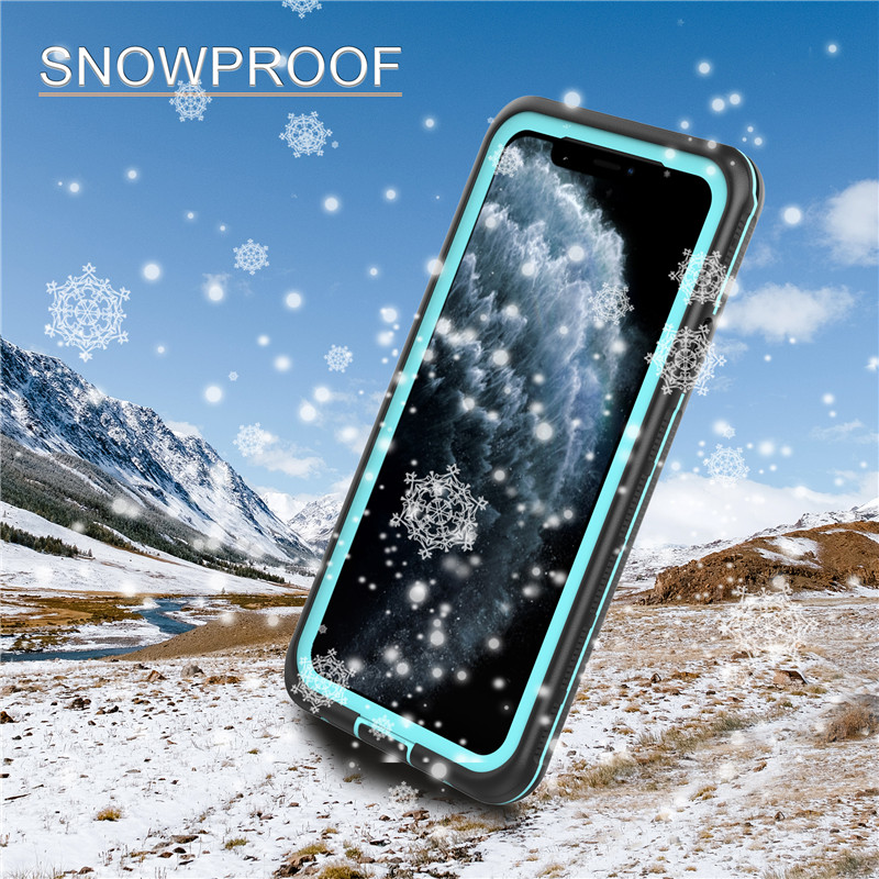 Iphone ochranné případy vodotěsné plastové pouzdro vodotěsné podvodní vodnaté pouzdro pro iphone 11 pro max (blue) s pevnou barvou zadní obálky