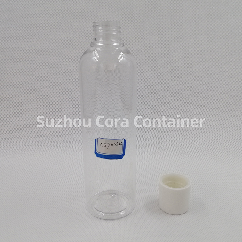 270ml Krk Size 24mm Pet Plastic Cosmetic Bottle with Screwing Cap