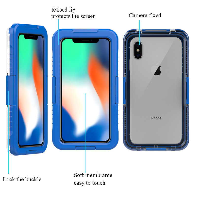 Vodotěsné pouzdro na telefon iphone XS Max wterproof mobilní pouzdro na krk (modrá)