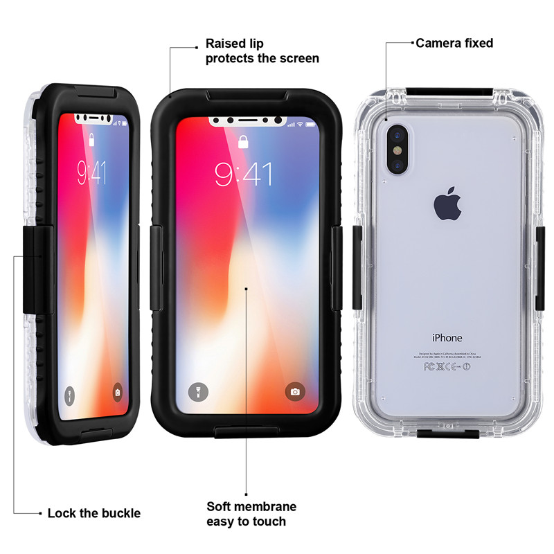 Vodotěsné pouzdro pro mobilní telefon iphone XS vodotěsné pouzdro levné nárazuvzdorné pouzdro pro iPhone (černá)