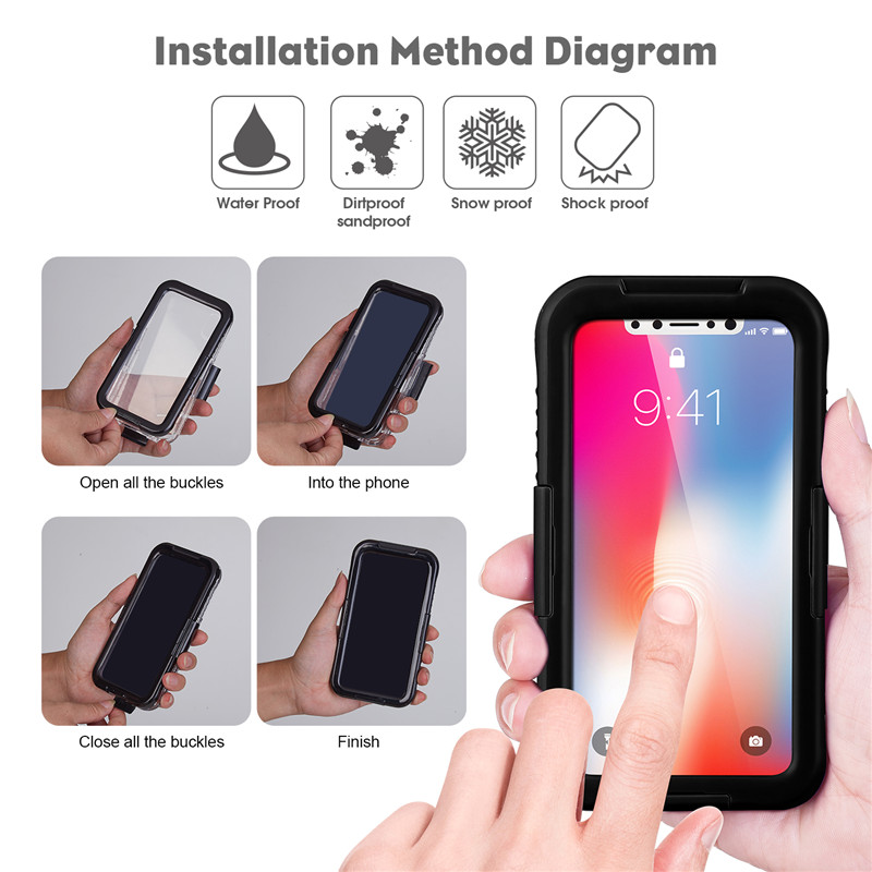 Vodotěsné pouzdro pro mobilní telefon iphone XS vodotěsné pouzdro levné nárazuvzdorné pouzdro pro iPhone (černá)