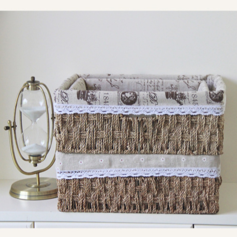 Seagrass Woven Strop Basket s lined