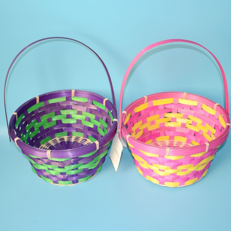 Velikonoční barevný košík s rukojetí
