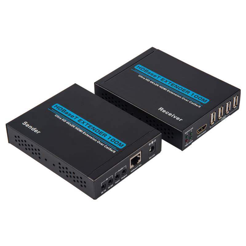 V1.4 4K HDBaset HDMI KVM Extender 100m nad single cat5e/6 cable100m@4Kx2K/30Hz