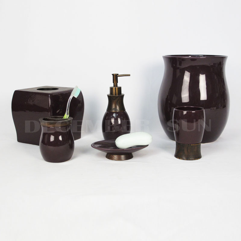 Keramika s dřevěnými díly koupelna příslušenství koupelnové soupravy