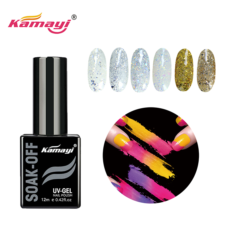 Kamayi vysoce kvalitní tovární cena nail art velkoobchod kamayi 400 barev namočte uv lak na nehty gely Sequins gel polish