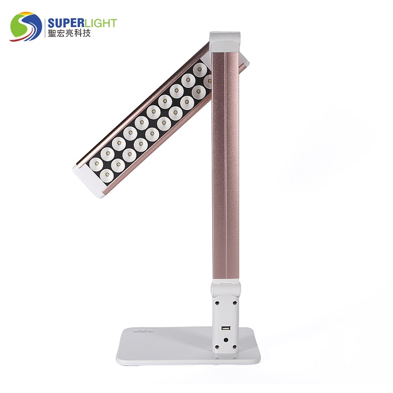1683 Složitelný Flexibilní LED USB Port Hotel Desk Lamp