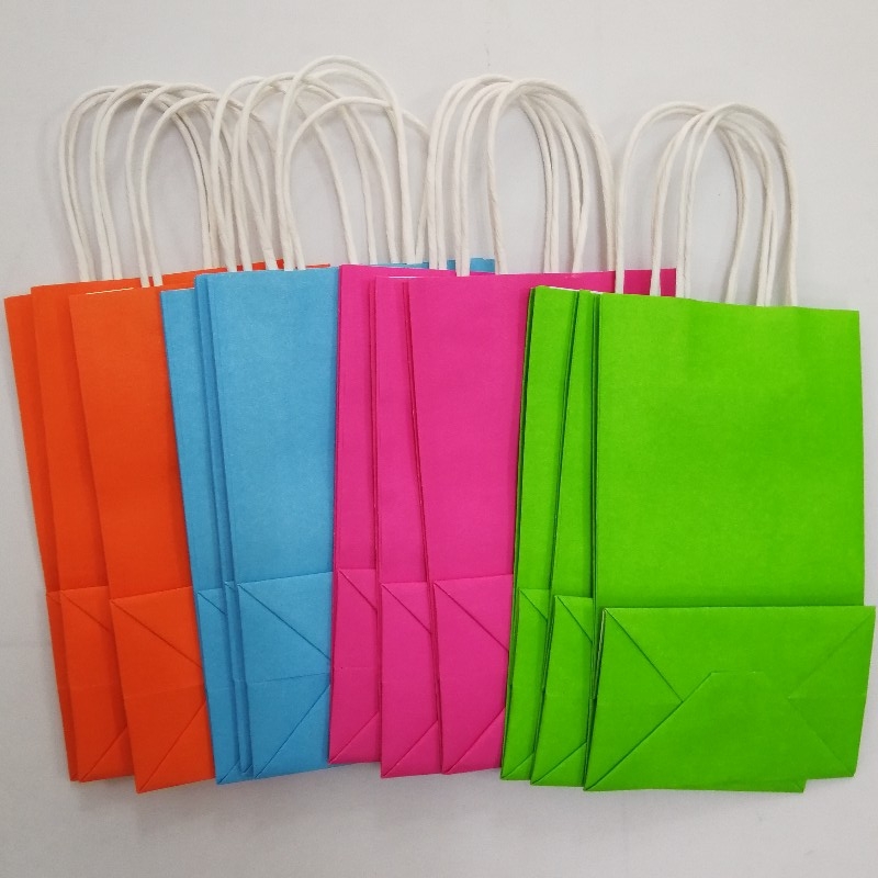 Eco Recycle Bag Take Away Food Balení Brown Craft Paper Bag s násady