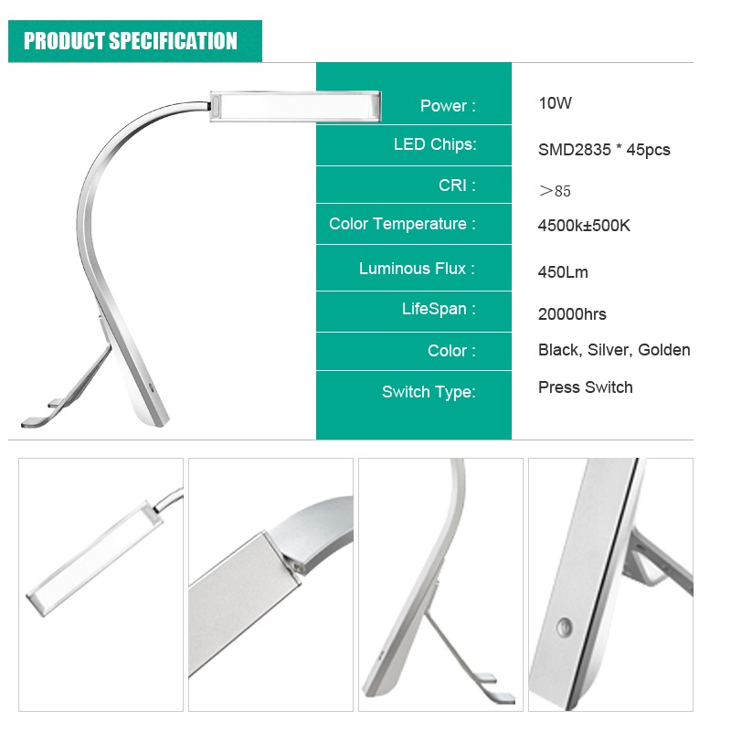 523 Touch Dimming led Table Lamp LED Desk Office Lamp Flexible metal se zahraničními sklady