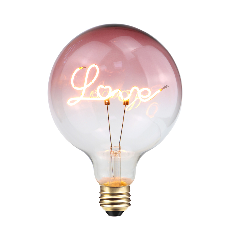 G125 Love gradient růžová 4w 200lumen DIY žárovka s měkkým vláknem
